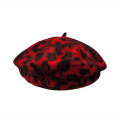 Womens quente angora inverno outono primavera leopardo lã cap chapéu boina (hw801)